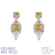 Picture of Charming Yellow Big Dangle Earrings of Original Design