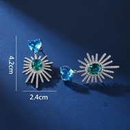 Picture of Irresistible Blue Cubic Zirconia Dangle Earrings As a Gift