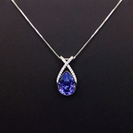Show details for Hot Selling Platinum Plated Blue Pendant Necklace from Top Designer Show details for Hot Selling Platinum Plated Blue Pendant Necklace from Top Designer