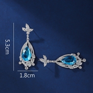 Picture of Party Platinum Plated Dangle Earrings with No-Risk Return