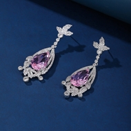 Picture of Top Flowers & Plants Cubic Zirconia Dangle Earrings