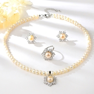 Show details for Eye-Catching White Platinum Plated 3 Piece Jewelry Set at Unbeatable Price Show details for Eye-Catching White Platinum Plated 3 Piece Jewelry Set at Unbeatable Price