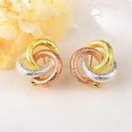 Show details for Filigree Dubai Multi-tone Plated Stud Earrings