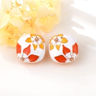 Picture of Delicate Flowers & Plants White Dangle Earrings