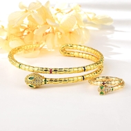 Picture of Designer Gold Plated Green 2 Piece Jewelry Set with Easy Return