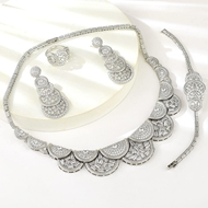 Show details for Nickel Free Platinum Plated Copper or Brass 4 Piece Jewelry Set Show details for Nickel Free Platinum Plated Copper or Brass 4 Piece Jewelry Set