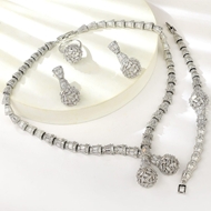 Show details for Purchase Platinum Plated White 4 Piece Jewelry Set Exclusive Online Show details for Purchase Platinum Plated White 4 Piece Jewelry Set Exclusive Online
