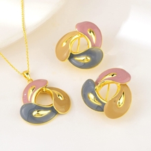 Show details for Pretty Enamel Flowers & Plants 2 Piece Jewelry Set