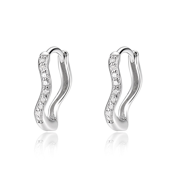 Picture of Latest Geometric Cubic Zirconia Small Hoop Earrings