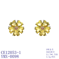 Picture of Nice Cubic Zirconia Yellow Dangle Earrings