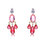 Picture of Irresistible Pink Cubic Zirconia Dangle Earrings with Easy Return