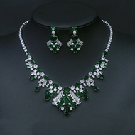 Show details for Buy Platinum Plated Green 2 Piece Jewelry Set with Price Show details for Buy Platinum Plated Green 2 Piece Jewelry Set with Price