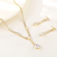 Show details for Copper or Brass Cubic Zirconia 2 Piece Jewelry Set From Reliable Factory