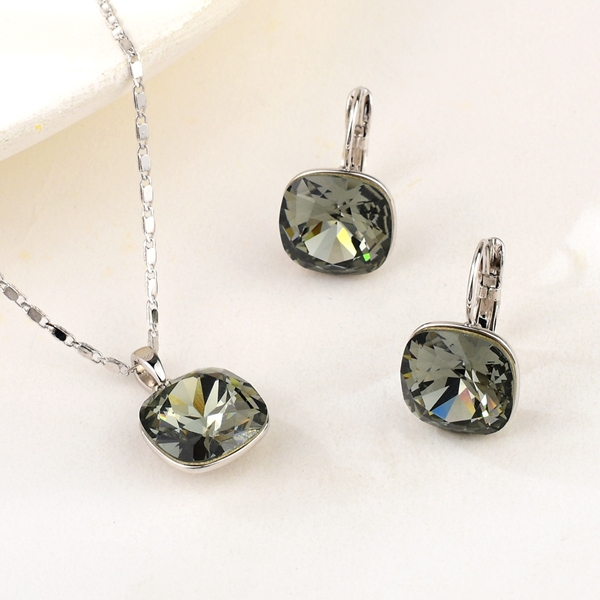 Picture of Staple Geometric Platinum Plated 2 Piece Jewelry Set