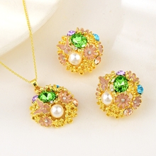 Show details for Classic Flowers & Plants 2 Piece Jewelry Set in Flattering Style