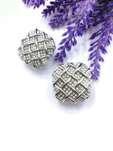 Show details for Designer Platinum Plated Simple Clip On Earrings with No-Risk Return