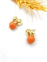 Show details for Delicate Resin Orange Clip On Earrings