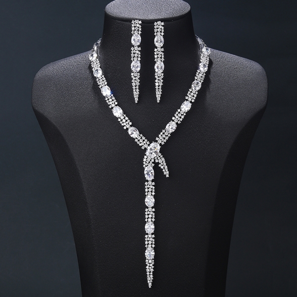 Picture of Staple Cubic Zirconia Colorful 2 Piece Jewelry Set