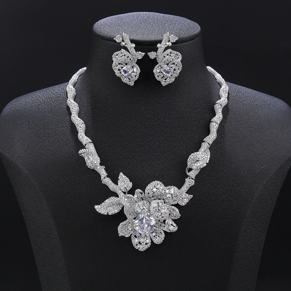 Picture of New Cubic Zirconia Colorful 2 Piece Jewelry Set