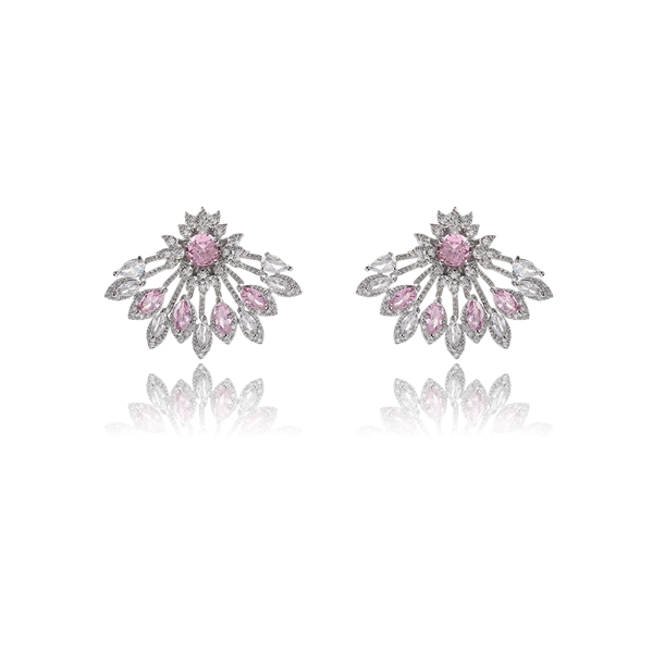 Picture of Wholesale Copper or Brass Rhinestone Big Stud Earrings with Speedy Delivery