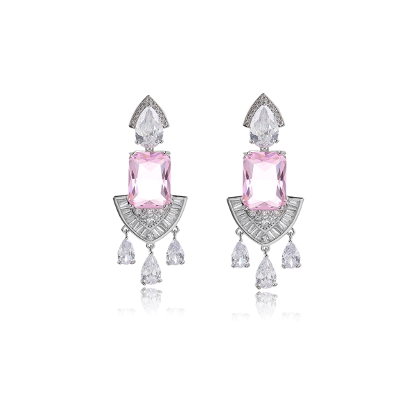 Picture of Delicate Rhinestone Party Chandelier Earrings